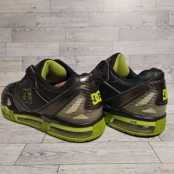 Men's DC Shoes Versa Flex 2 Black Green Monster Energy Skateboard Sneakers Sz 12
