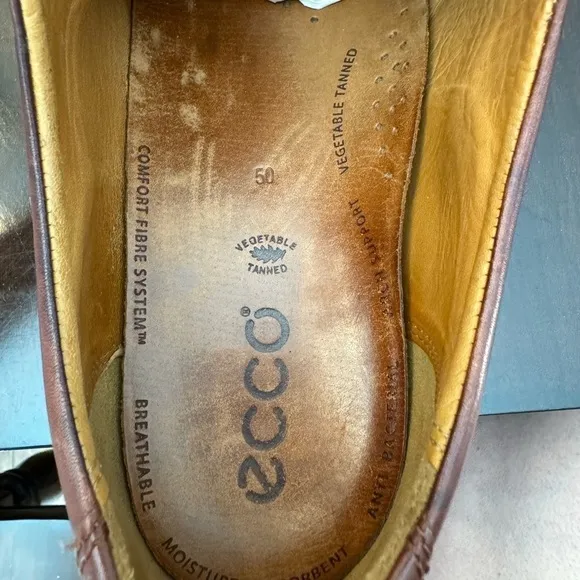 Men's Ecco Brown Leather Oxford Shoes EU Size 50/ US Size 16