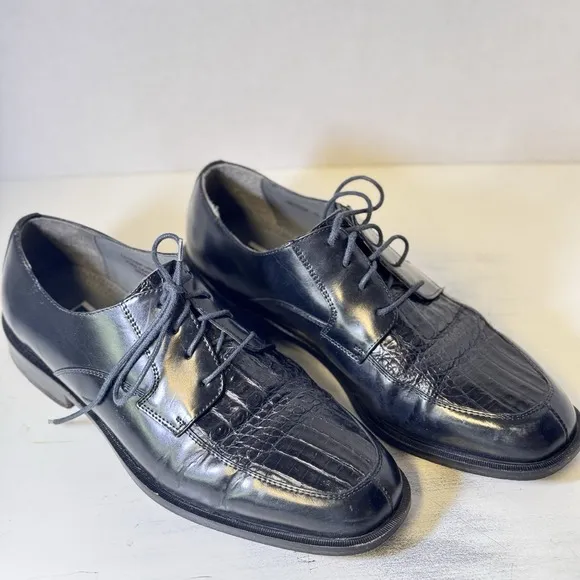 Men's Florsheim Imperial Oxfords Shoes Size 9 D Black Caiman Alligator