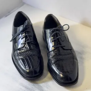 Men's Florsheim Imperial Oxfords Shoes Size 9 D Black Caiman Alligator