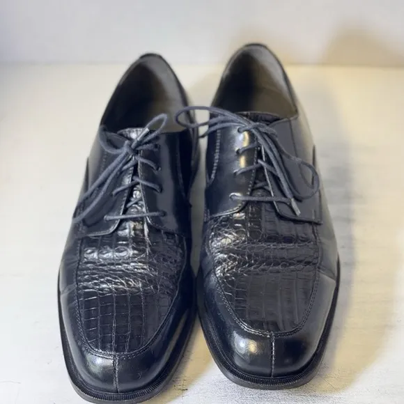 Men's Florsheim Imperial Oxfords Shoes Size 9 D Black Caiman Alligator
