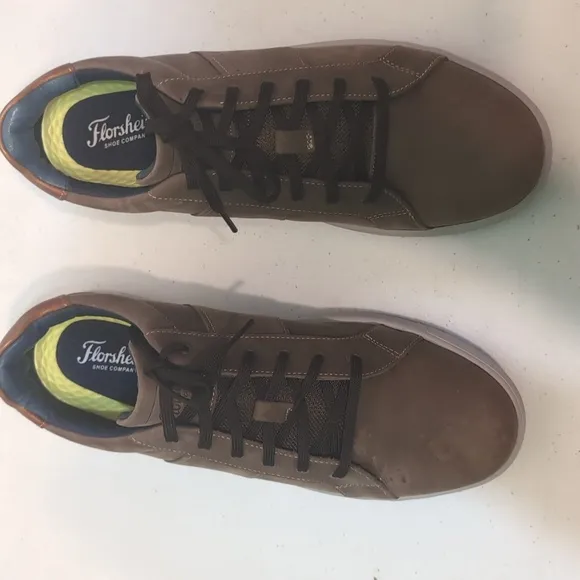 Men's Florsheim shoe Co. Brown Comfortech lace up leather sneakers size 11 NWT