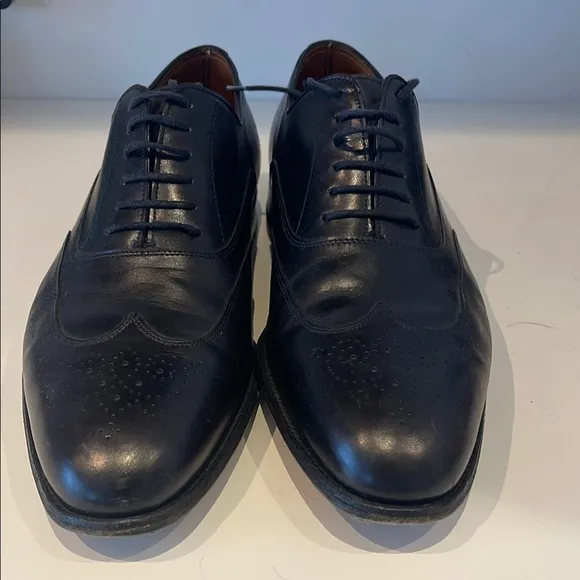 Men's Hermes Black Leather Dress  Shoes