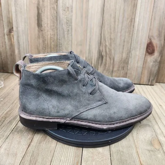 Mens John Varvatos size 8.5 Grey Leather Casual Chukka Boots