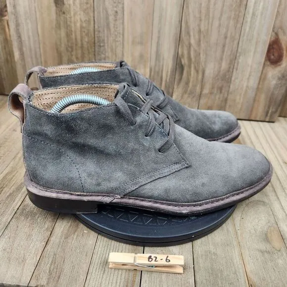 Mens John Varvatos size 8.5 Grey Leather Casual Chukka Boots
