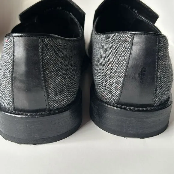 Men’s leather tweed ROCK &amp; REPUBLIC slide on shoes skull casual loafer 44 Spain