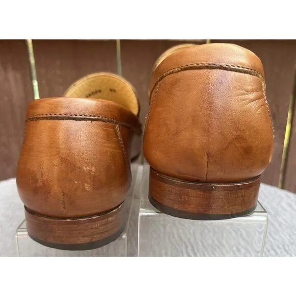 Men's Mercanti Florentini Vero Cuoio Brown Leather Tassel Loafers Sz 9.5 Italy