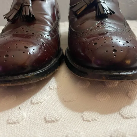 Men's Oakton American Burgundy  leather upper wingtip tassel loafers