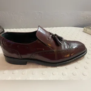 Men's Oakton American Burgundy  leather upper wingtip tassel loafers