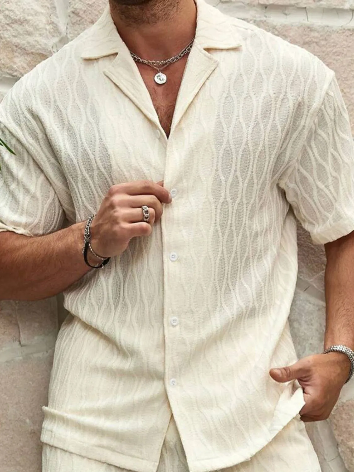 Men's Plus Size Collared Neck Short Sleeve Top & Shorts Set – Effortless Style & Comfort