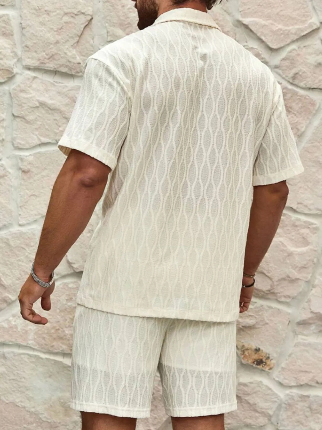 Men's Plus Size Collared Neck Short Sleeve Top & Shorts Set – Effortless Style & Comfort