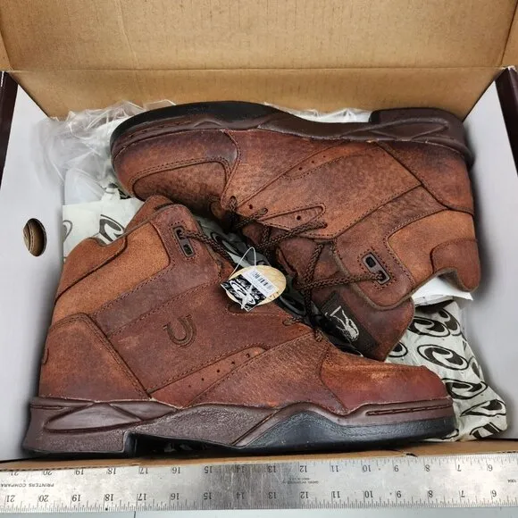 Mens Roper size 8.5 Horseshoes Pig Suede Leather Athletic 9/16&quot; Heel Boots