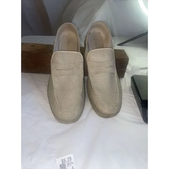 Men's Settia Beige Knit Oxford Loafer Comfort Shoes-Rubber Soles-SIze 30 ( 12.5)