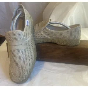 Men's Settia Beige Knit Oxford Loafer Comfort Shoes-Rubber Soles-SIze 30 ( 12.5)