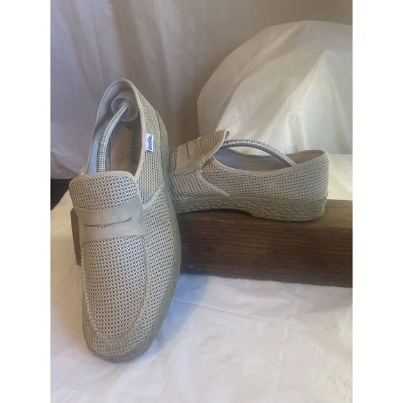 Men's Settia Beige Knit Oxford Loafer Comfort Shoes-Rubber Soles-SIze 30 ( 12.5)