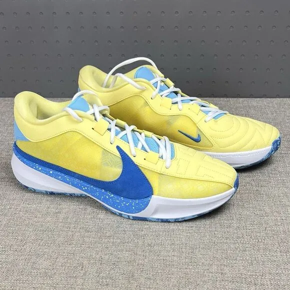 Men's Size 13 - Nike Zoom Freak 5 Yellow Blue Basketball shoes DX4985 700