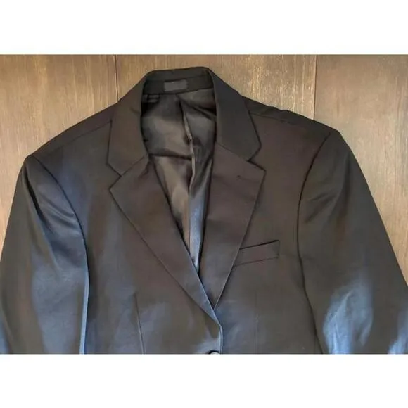 Men’s Stacy Adams Black 2-Piece Suit Set 42R Jacket / 32x27 Pants
