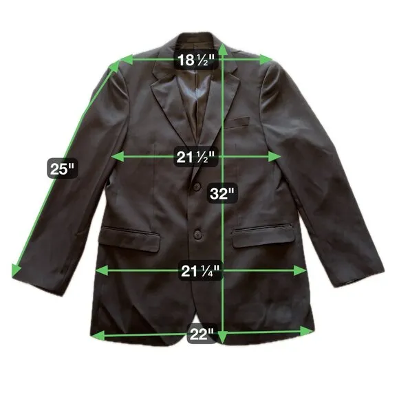 Men’s Stacy Adams Black 2-Piece Suit Set 42R Jacket / 32x27 Pants