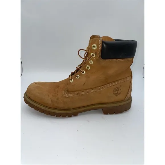 Mens Timberland Leather 10061 6 Inch Premium Wheat Boots! Size 11.5