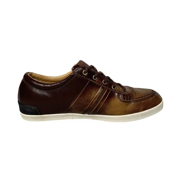Mens Ugg Australia Brook-Lin Brown Leather Two Tone Lace Up Shoes Sneakers Sz 9