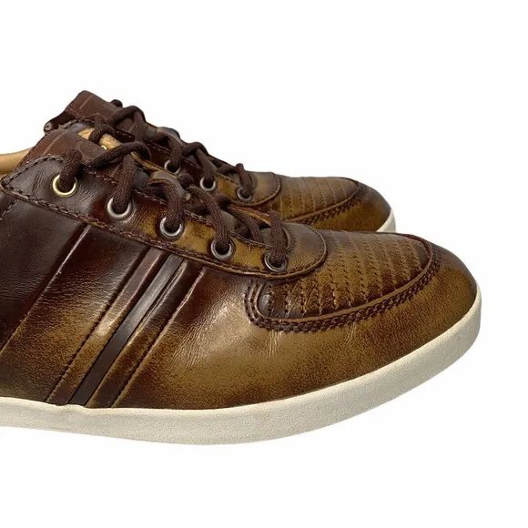 Mens Ugg Australia Brook-Lin Brown Leather Two Tone Lace Up Shoes Sneakers Sz 9