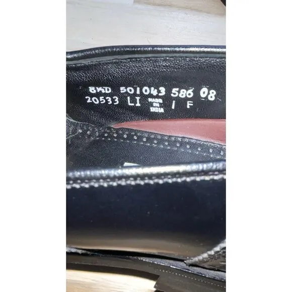 Mens’s Florsheim Shoes Black Leather Upper Tassel Loafer Size 8.5D &amp; Dust Covers