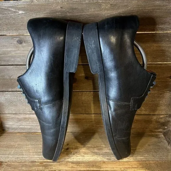 Mens Weber Schuh Black Leather Plain Toe Derby Dress Shoes Size UK‎ 11 US 12 H