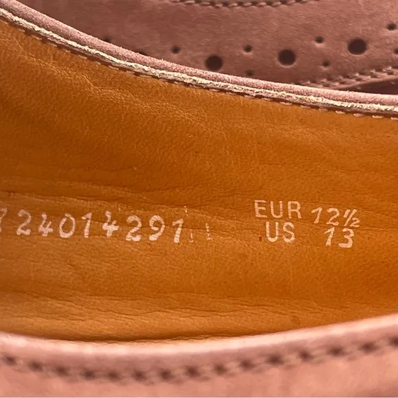 Mephisto Goodyear Welt Cognac Brown Leather Long wing Lace Up Dress Oxford Sz 13