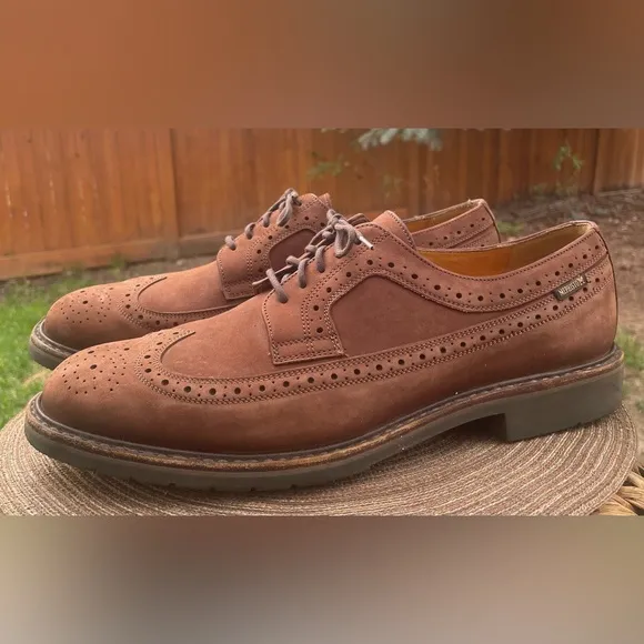 Mephisto Goodyear Welt Cognac Brown Leather Long wing Lace Up Dress Oxford Sz 13