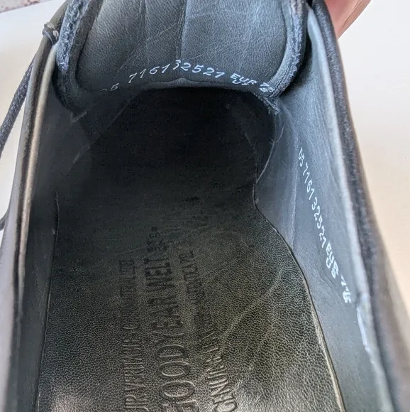 Mephisto Mens Leather Black Oxford Shoes with Broguing