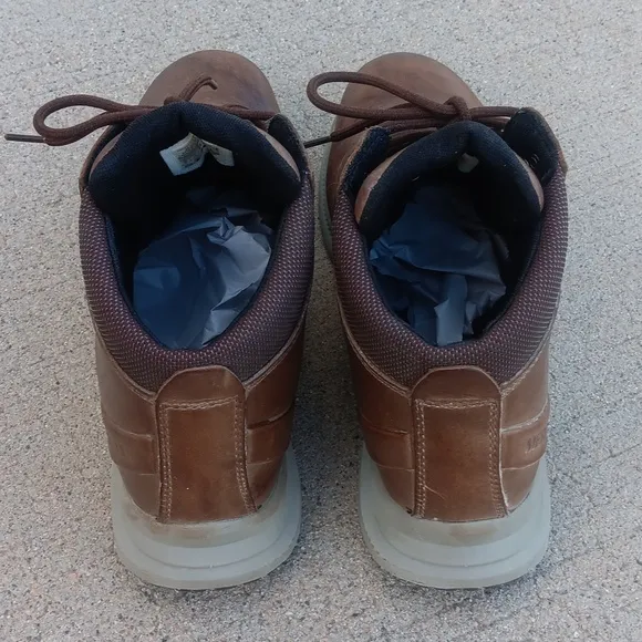 Merrell Boots Ontario Mid Mens Brown Leather Lace Up Hiking Shoes Size 12