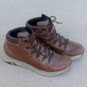 Merrell Boots Ontario Mid Mens Brown Leather Lace Up Hiking Shoes Size 12