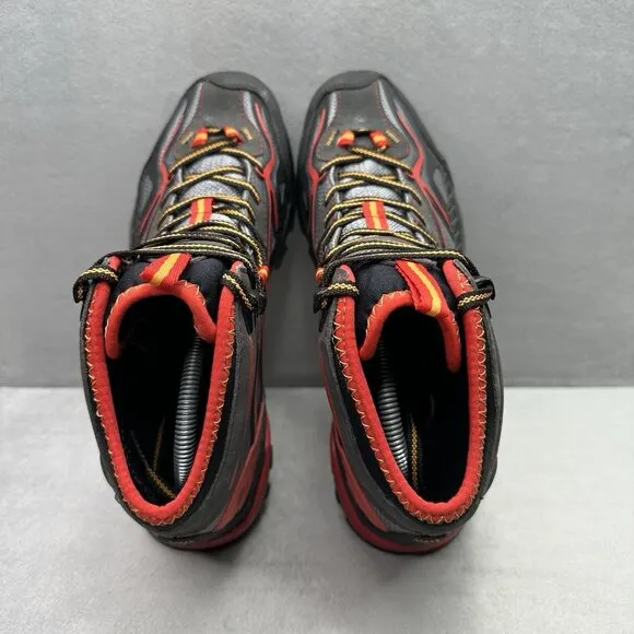 Merrell Capra Mid Sport GTX Mens Size 8.5 Boots Light Gray Red Hiking Gore-Tex