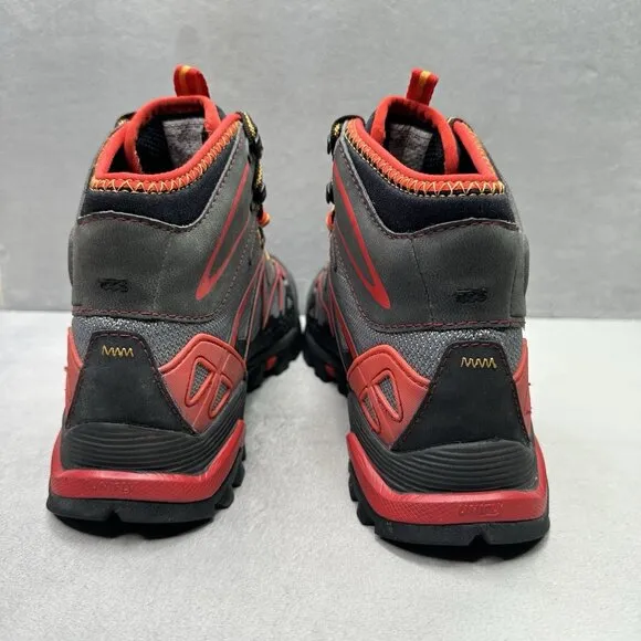 Merrell Capra Mid Sport GTX Mens Size 8.5 Boots Light Gray Red Hiking Gore-Tex