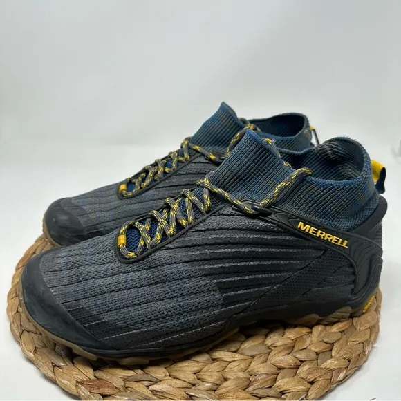 Merrell Chameleon 7 Knit Mid Hiking Boots Gray Black Vibram Soles Size 11 Men's