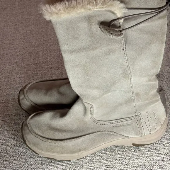 Merrell Winter Suede Boots Light Gray Size 8