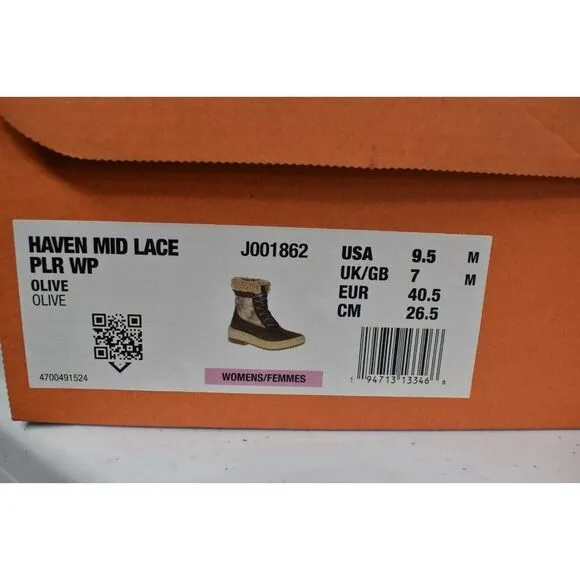 Merrell Womens Size 9.5 Haven Polar Mid Lace Olive Waterproof Winter Boots