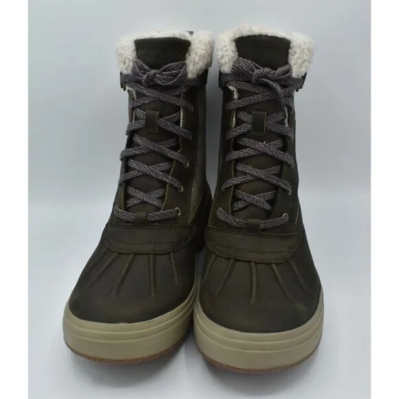 Merrell Womens Size 9.5 Haven Polar Mid Lace Olive Waterproof Winter Boots