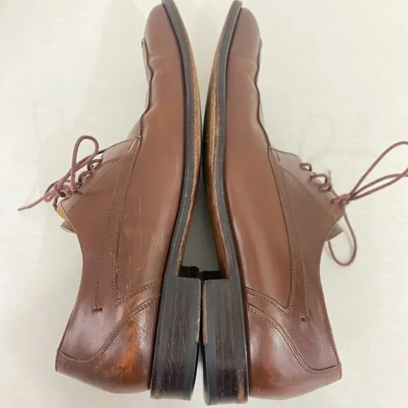 MEZLAN &quot;Columbus&quot; Brown Leather Oxford Dress Shoes Mens Sz 8 M Spain Lace Up 8M
