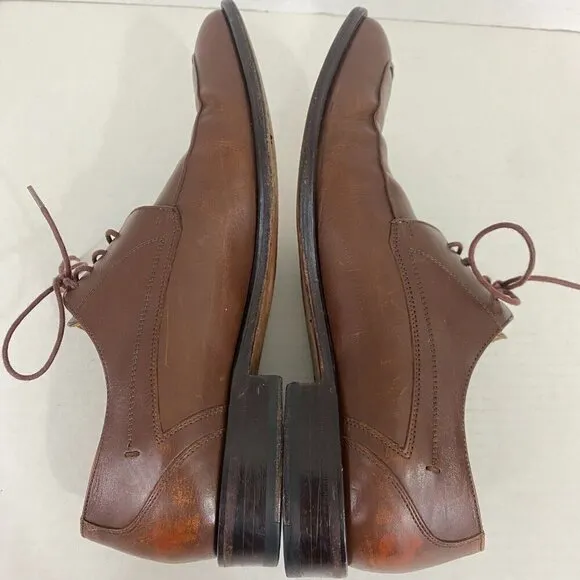 MEZLAN &quot;Columbus&quot; Brown Leather Oxford Dress Shoes Mens Sz 8 M Spain Lace Up 8M