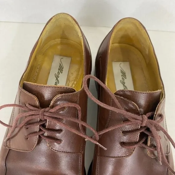 MEZLAN &quot;Columbus&quot; Brown Leather Oxford Dress Shoes Mens Sz 8 M Spain Lace Up 8M