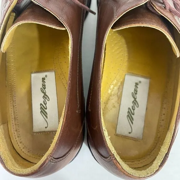 MEZLAN &quot;Columbus&quot; Brown Leather Oxford Dress Shoes Mens Sz 8 M Spain Lace Up 8M