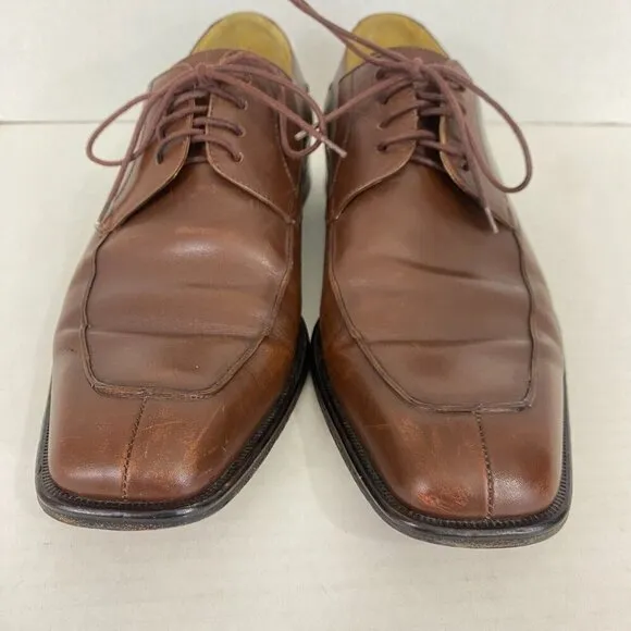 MEZLAN &quot;Columbus&quot; Brown Leather Oxford Dress Shoes Mens Sz 8 M Spain Lace Up 8M