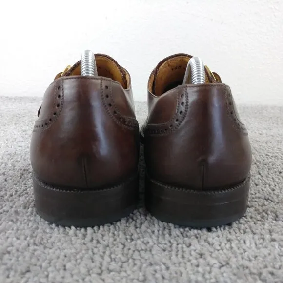 Mezlan Athens Monk Strap Mens Size 6.5 Dress Shoes Brown Leather Cap Toe Spain