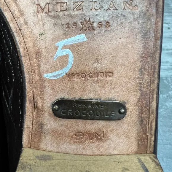 Mezlan Brown Crocodile Loafers 9.5 M