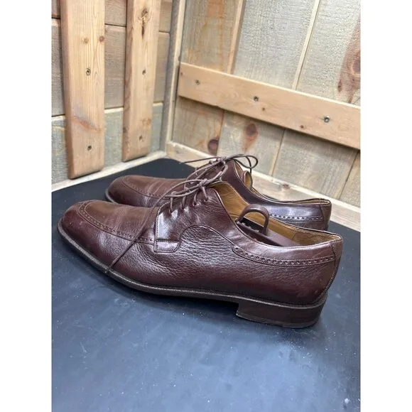 Mezlan HUDSON Mens Brown Leather Lace-Up Dress Shoes 11.5 M