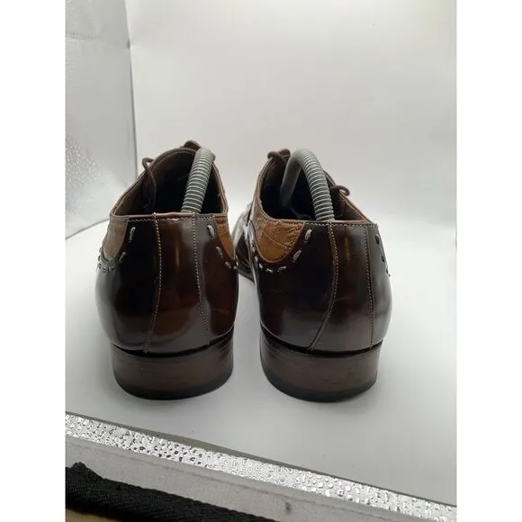 Mezlan Mens Brown Leather Derby Dress Shoes Size 8.5 M‎