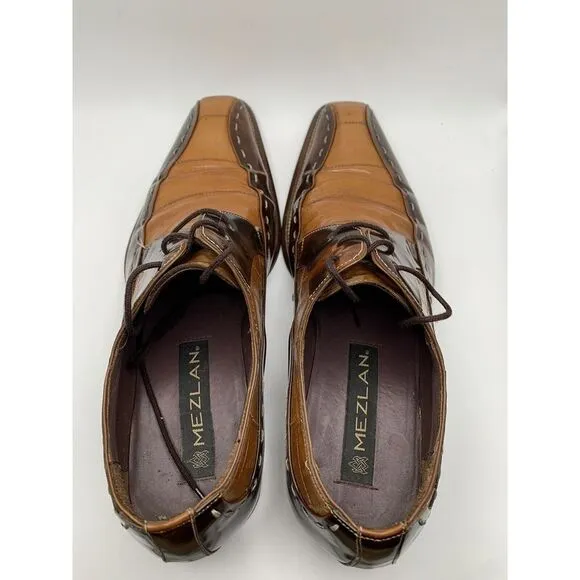 Mezlan Mens Brown Leather Derby Dress Shoes Size 8.5 M‎