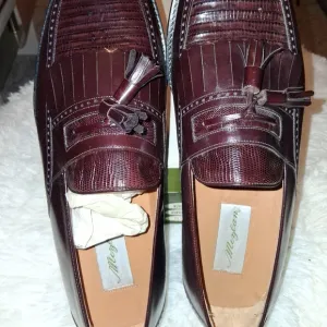 Mezlan Men's Burgundy Leather Loafers