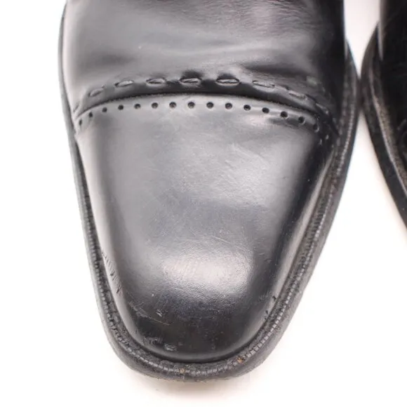 MEZLAN Men's Size 9 M Oxford Dress Shoes Black Leather Cap Toe Lace Up 2714